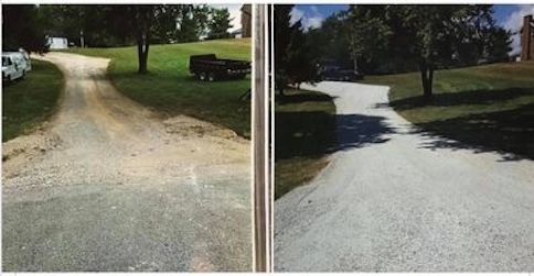 Country gravel lane resurfaced and recrowned